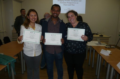 MPS students from Kazakhstan, Ethopia and Spain at the end of the EPSE workshop in Tbilisi (2017, photo private).